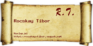Rocskay Tibor névjegykártya